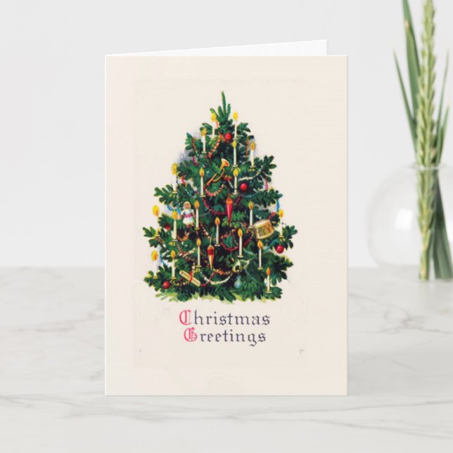 Custom Text Weihnachtsgrüße Vintag Feiertagskarte (Vorderseite)