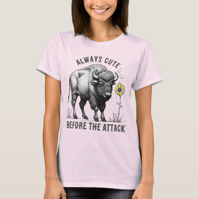 Custom text western buffalo flower American west T-Shirt (Vorderseite)