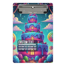 Custom Text Whimsical Candy Cake Illustration Mini Klemmbrett