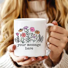 Custom Text Wildflower Mug Gift for Her or Mom Kaffeetasse