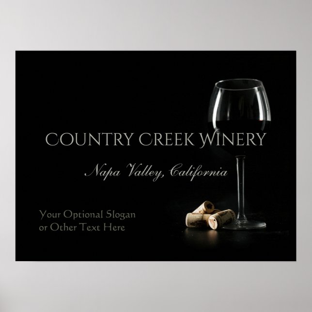Custom Text Winery / Bar Poster (Vorne)