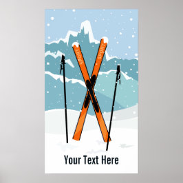 Custom Text Winter Skiposter Poster