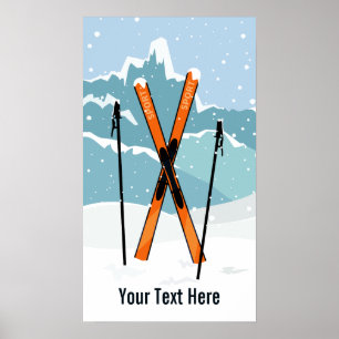 Custom Text Winter Skiposter Poster