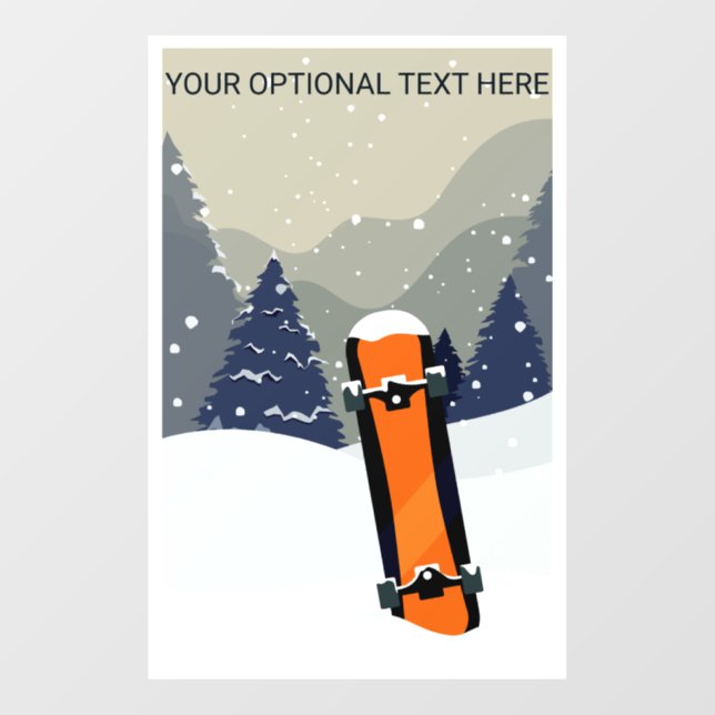 Custom Text Winter Snowboarden Fensteraufkleber (Blatt)