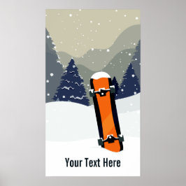 Custom Text Winter Snowboarder Poster