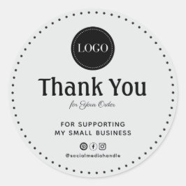 Custom Thank You For Supporting My Small Business Runder Aufkleber