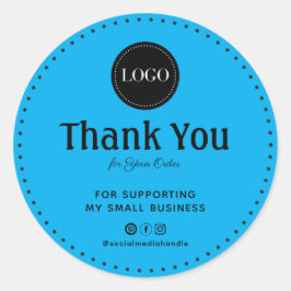 Custom Thank You For Supporting My Small Business Runder Aufkleber