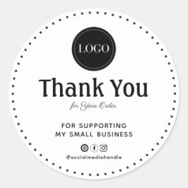 Custom Thank You For Supporting My Small Business Runder Aufkleber