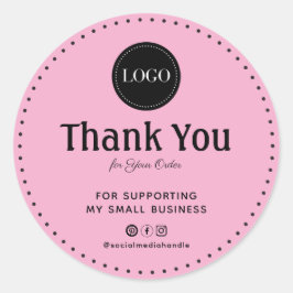 Custom Thank You For Supporting My Small Business Runder Aufkleber