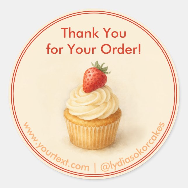 Custom “Thank You for Your Order” Bakery Stickers (Vorderseite)