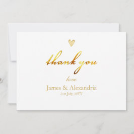 Custom Thank You Gold Script Dankeskarte