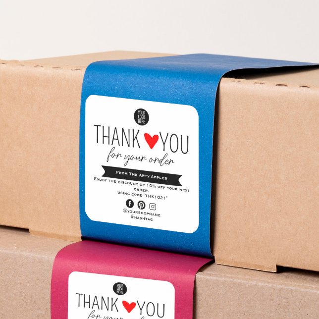 Custom Thank You Sticker With Logo & Offer (Von Creator hochgeladen)