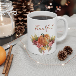Custom Thanking Erntedank Autumn Orange Pumpkin Kaffeetasse