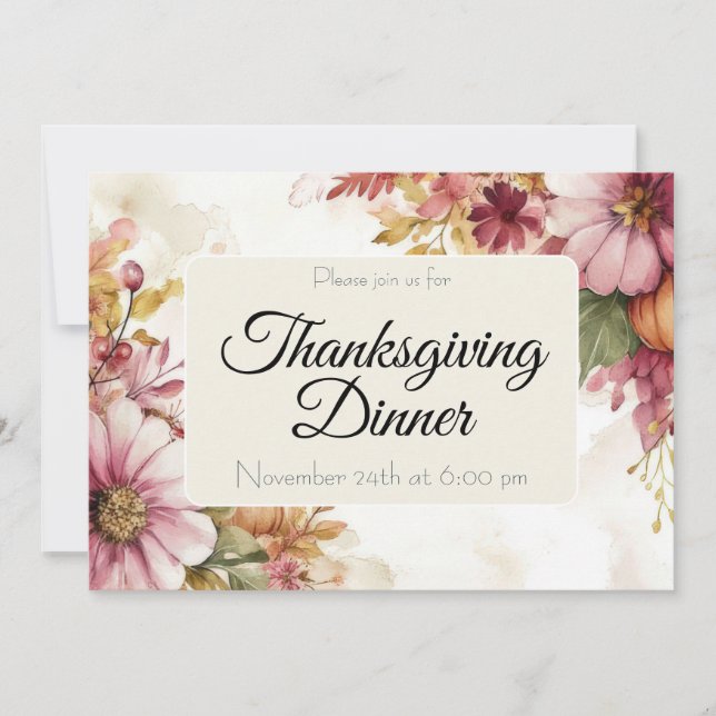 Custom Thanksgiving Dinner Pumpkin Invitation Einladung (Vorderseite)