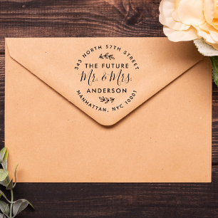Custom The Future Mr. & Mrs. Wedding Rücksendeadre Permastempel