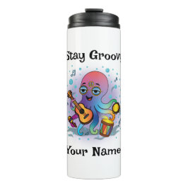 Custom Thermal Tumbler | Retro Octopus Name & Text Thermosbecher