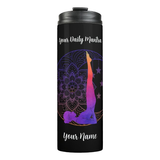 Custom Thermal Tumbler with Name & Mantra Thermosbecher (Vorderseite)