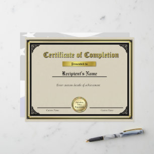 Custom Thin Blue Line Gold Siegel Certificate