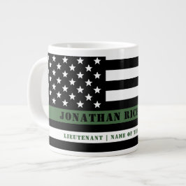 Custom Thin Green Line USA Flag Military Soldier Jumbo-Tasse