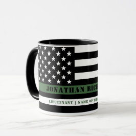 Custom Thin Green Line USA Flag Military Soldier Tasse