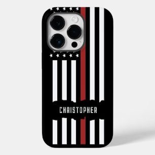 Custom Thin Red Line USA Flag Firefighter iPhone 14 Pro Hülle
