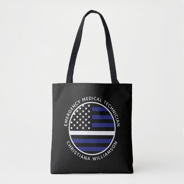Custom Thin White Line USA Flag EMS EMT (Vorderseite)