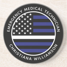 Custom Thin White Line USA Flag EMS EMT Getränkeuntersetzer