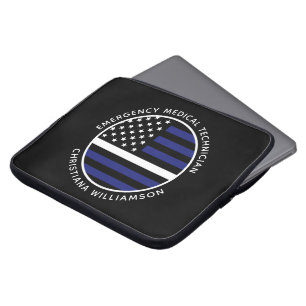 Custom Thin White Line USA Flag EMS EMT Laptopschutzhülle