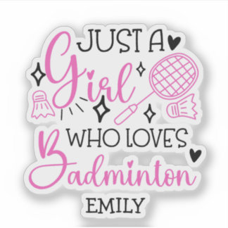 Custom This Girl Loves Badminton Girly Pink Aufkleber