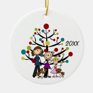Custom Three GIrls, Two Hogs Holiday Ornament 4