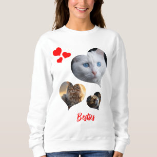 Custom Three Heart Shaped Pet Fotos Sweatshirt