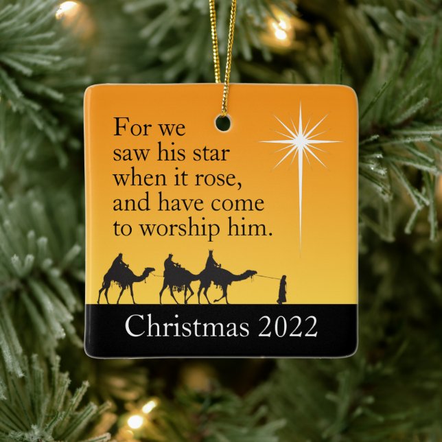 Custom Three Wise Men Star von Bethlehem Weihnacht Keramikornament (Baum)