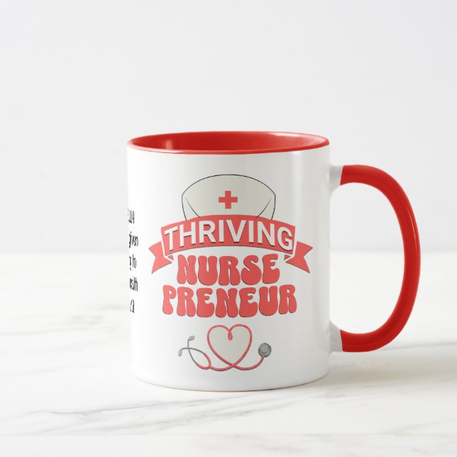 Custom THRIVING NURSEPRENEUR Nurse Unternehmer Tasse (Rechts)