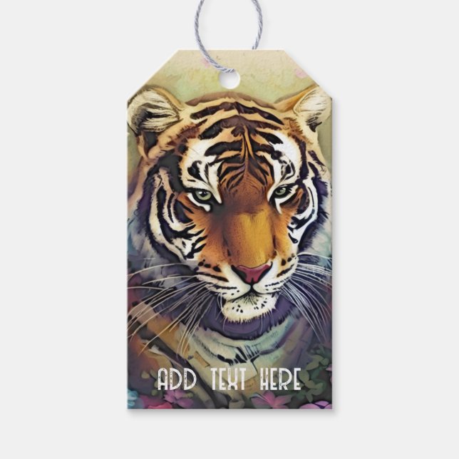 Custom Tiger Text Gift Tag Geschenkanhänger (Vorderseite)