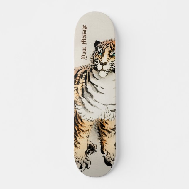 Custom Tiger von Kōno Bairei japanische Illustrati Skateboard (Vorne)