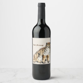 Custom Tiger von Kōno Bairei japanische Illustrati Weinetikett