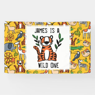Custom Tiger Wild One erste Geburtstagsparty Banner