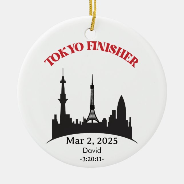 Custom Tokyo Marathon Finisher, Geschenk für Läufe Keramik Ornament (Vorne)