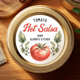 Custom Tomato Hot Salsa Label mit Vintagem Stil Runder Aufkleber