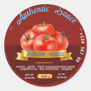 CUSTOM TOMATO KETCH UP SAUCE BEST ATTRAKTIVE RED RUNDER AUFKLEBER