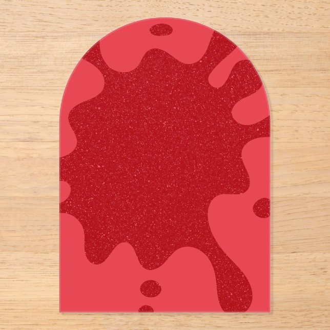 Custom Tomato Red Drip Acrylic Invitation Acryleinladungen (Vorderseite)