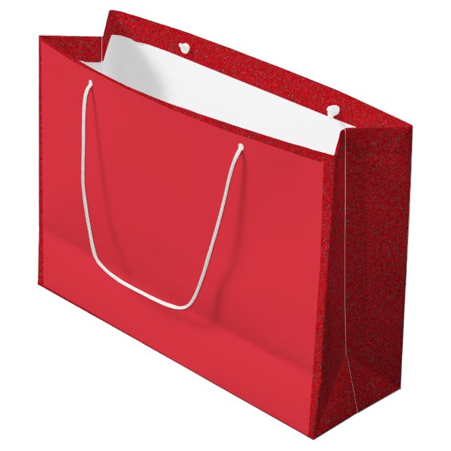 Custom Tomato Red Gift Bag mit Rauscheffekt Große Geschenktüte (Vorderseite Schrägansicht)