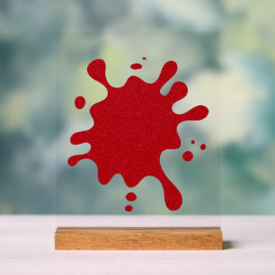 Custom Tomato Red Glitzer Acrylic Splash Sign Acrylschild