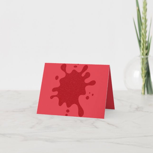 Custom Tomato Red Ink Splash geklappt Danke Karte (Vorderseite)