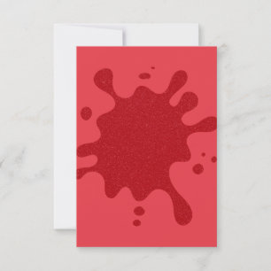 Custom Tomato Red Inkblot RSVP Card Karte