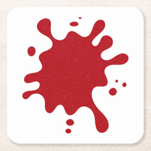 Custom Tomato Red Spill on White Paper Untersetzer