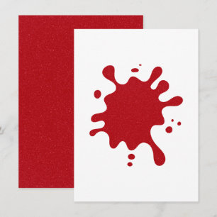 Custom Tomato Red Splash Einladung - White Matte
