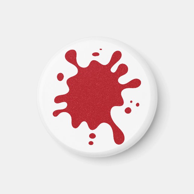 Custom Tomato Red Splash Magnet (White Base) (Vorne)