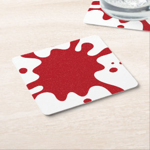 Custom Tomato Red Splash Paper Untersetzer auf Wei