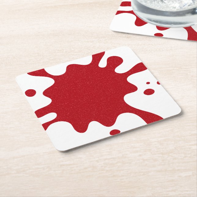 Custom Tomato Red Splash Paper Untersetzer auf Wei (angewinkelt)